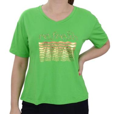 Imagem de Camiseta Feminina Olho Fatal MC Viscose Verde - 6013, P