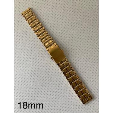 Imagem de 3 Pulseiras de Aço Dourada Terminal Reto 18mm - Universal