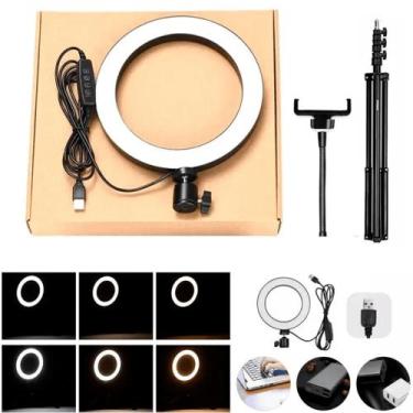 Imagem de Iluminador Anel De Led 26cm Ajustável Tripé P/ Fotos de Alta Qualidade