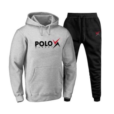 Imagem de Conjunto Moletom Masculino Canguru Confortável Capuz Bolsos - Polo Blu