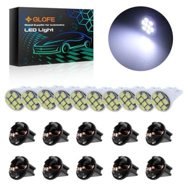 Imagem de GLOFE Lâmpadas LED brancas T10 194 168 painel lâmpadas LED 10 peças/conjunto (branco)