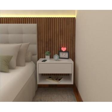 Imagem de MESA DE CABECEIRA MDF 40cm COM GAVETA - FJ DECOR