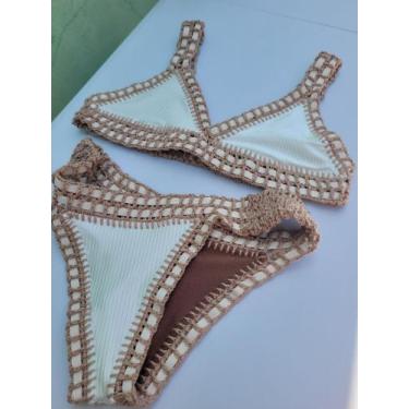 Imagem de Biquíni de Crochê Dupla face - Cabide Tropical, Branco, M