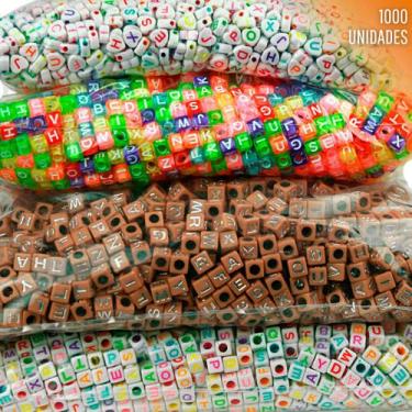 Imagem de Miçangas Para Pulseira - Letras - C/1000 Peças M20- Nybc