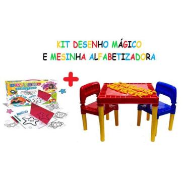 Imagem de Kit Desenho Mágico com Espelho e Mesinha Vermelho Infantil - Big Star 