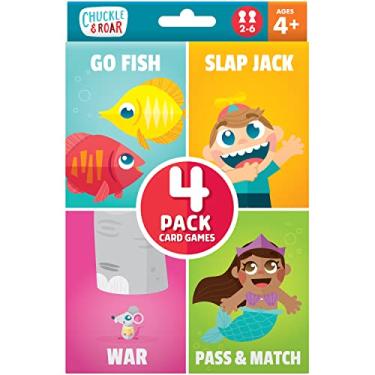 Imagem de Chuckle & Roar - Classic Card Games 4pk - Ages 4 and up - Family Game Night - Go Fish, Slapjack, War, Pass and Match