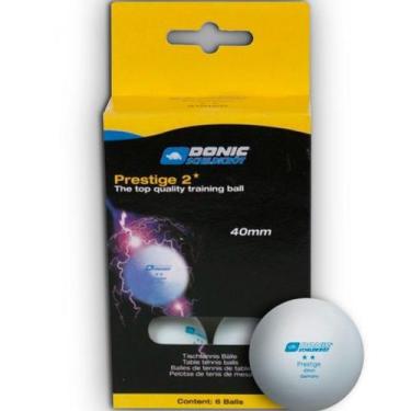 Imagem de Bolas para Tênis de Mesa Donic Prestige 2 Branca com 6 Bolas