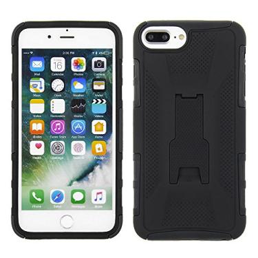 Imagem de Cube Apple iPhone 8 Plus/7P/6s P/6P - Combo de suporte de coldre - Capa preta de policarbonato com capa preta de TPU