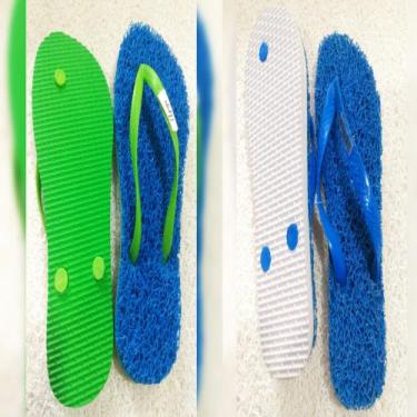 Imagem de Chinelos Apaju, 2 pares capacho/ borracha 100% grande., Azul, 45/46