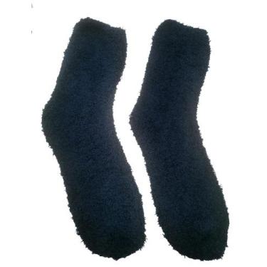 Imagem de kit 4 pares Meia Pelúcia Masculino lisa Inverno Quente Proteção Frio -