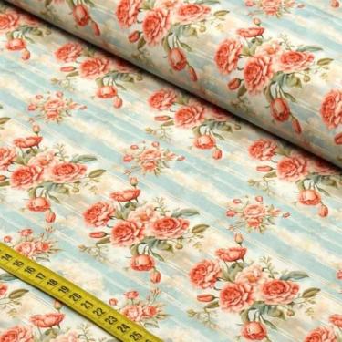 Imagem de Tecido Estampado para Patchwork - Jardim de Rosas : Floral Camelias e 