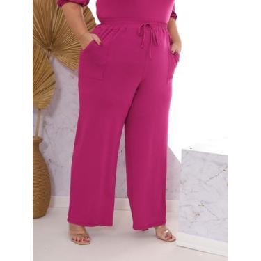 Imagem de Calça Pantalona em malha Viscolycra - FelpsConfeccoes, Vermelho, G