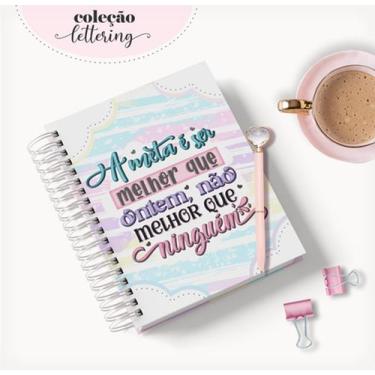Imagem de Caderno Personalizado LETTERING 60 Folhas 15,5x21,5 Cm - Mel'art Papel