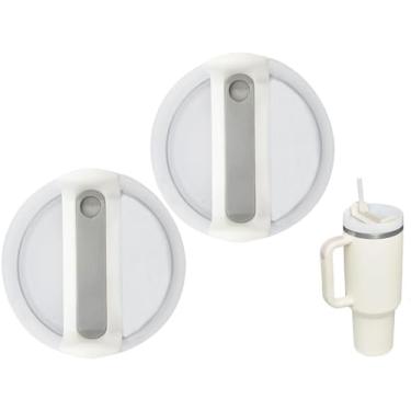 Imagem de Tampas de copo de 1,134 g de substituição para Stanley Cup, tampas de reposição à prova de derramamento resistentes a respingos, tampa de copo reutilizável para Stanley e mais canecas de café (cinza)