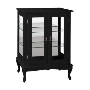 Imagem de Vitrine Média 105x80cm 2 Portas + 2 Prateleiras de vidro, Espelho e Pé