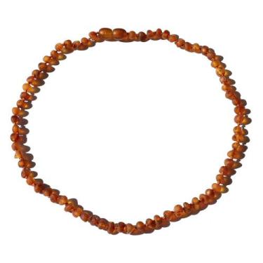 Imagem de Colar de Âmbar Báltico Mel Escuro Não Polido para Criança - Âmbar Orig