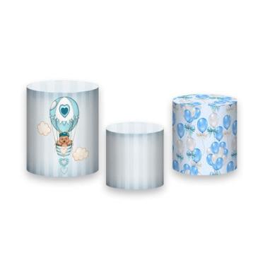 Imagem de Trio de Capas de Cilindro - Ursinho Baloeiro Azul Claro 016 - Via Core
