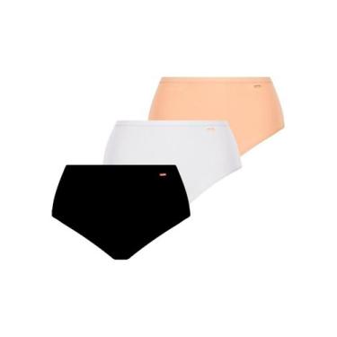 Imagem de Kit com 3 Calcinhas Alta Loba 40351-001 Plus Size Colorido - LUPO, XXG