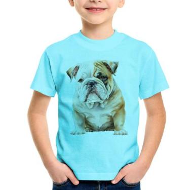 Imagem de Camiseta Infantil Bulldog-Inglês - Foca na Moda, Azul claro, 6
