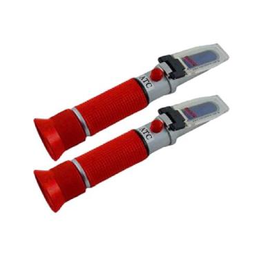 Imagem de Kit 2 Refratômetro Açúcar Mel Álcool 0 A 32% Brix Temperatura Automáti
