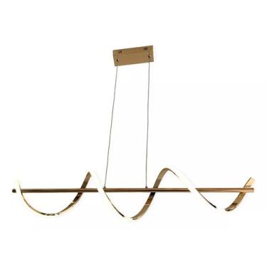 Imagem de Pendente Moderno Espiral Dourado 90cm Led 30W 3 em 1 Bivolt - PARIS LU
