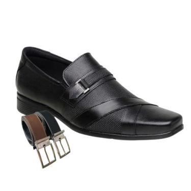 Imagem de Sapato Oxfor Social Masculino Em Couro Bovino Casamento Igreja + Cinto