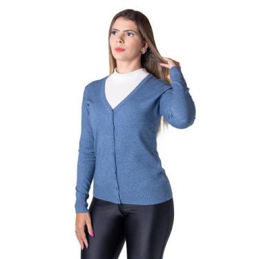 Imagem de Cardigan Feminino Facinelli 651077 Azul, P, Azul