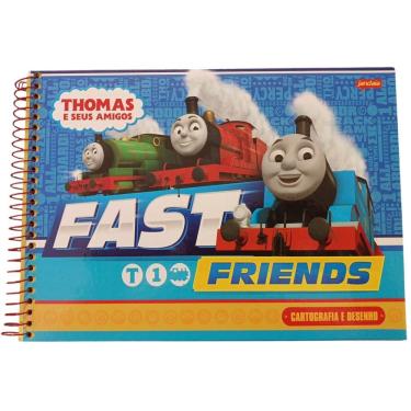 Imagem de Caderno de Cartografia e Desenho Capa Dura 96 Folhas Thomas e Seus Amigos Jandaia