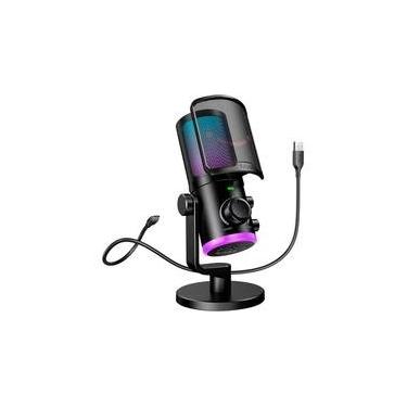 Imagem de Microfone Condensador Gamer Fifine Ampligame, RGB, Cardióide, USB-C, Anti-Ruído, Preto - AM6