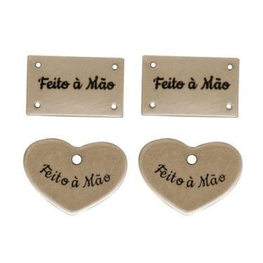 Imagem de Botão Tag Feito à Mão - 4 unidades - We  Care About, Bege