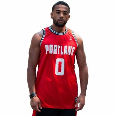 Imagem de Regata Basquete Masculina M10 Portland 0, Vermelho, GG