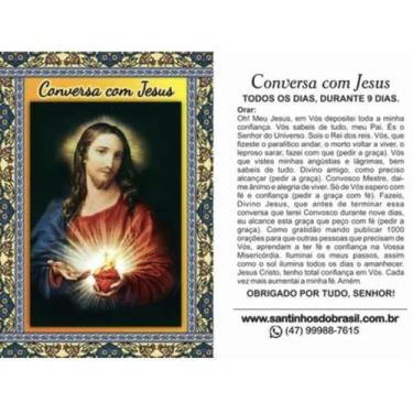 Imagem de 1000 Santinho Conversa com Jesus (oração no verso) - 7x10 cm - Santinh