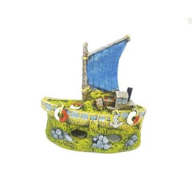 Imagem de Enfeite Para Aquário- Barco Pirata Grande - Aquaria