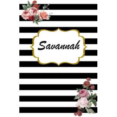 Imagem de Savannah: Classic Floral Personalized Notebook/Journal/ Log Book/ Planner With Name, 110 pages of your selected paper, planner. Size: 6” x 9”