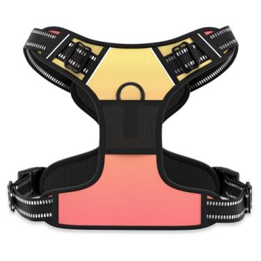 Imagem de Rnivvi Peitoral para cães, fofo, antipuxão, tamanho grande, refletivo, macio, acolchoado para cães grandes, peitoral para animais de estimação com alça de controle fácil para caminhadas, gradiente