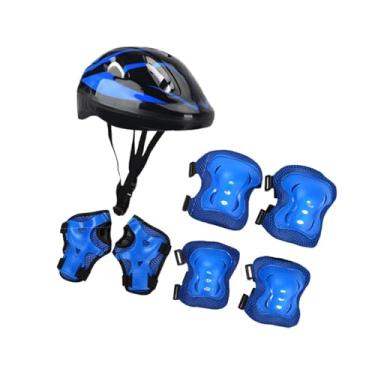 Imagem de Dynwave Capacete Infantil para Bicicleta E Patinação com Joelheira E Cotoveleira, Azul