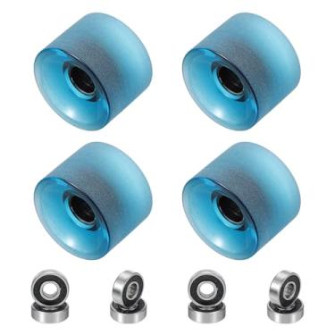 Imagem de PATIKIL Rodas de skate de 70 mm, 1 conjunto de rodas de rua de dureza 78A PU Cruiser com rolamentos 608RS para substituição de skates, azul fosco