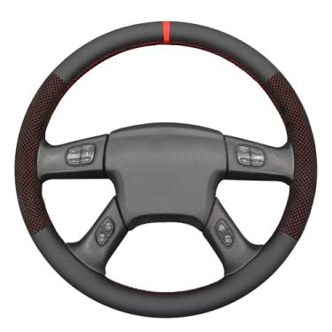 Imagem de MEWANT Capa de volante de carro costurada à mão para Chevrolet Silverado 2003-2007 Protetor de volante acessórios de volante