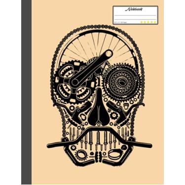 Imagem de Funny Bike Skull Notebook: Lined Notebook, Diary, Track, Log or Journal - Gift for Mountain Bikers, Cyclists, Bicycles Fans, Off-Road Cycling Lover - (8.5” x 11” 120 Pages)