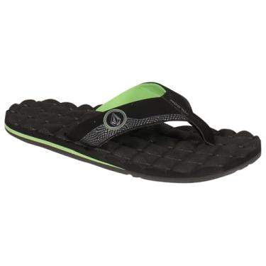 Imagem de Volcom Chinelo masculino reclinável, Preto/Verde, 41
