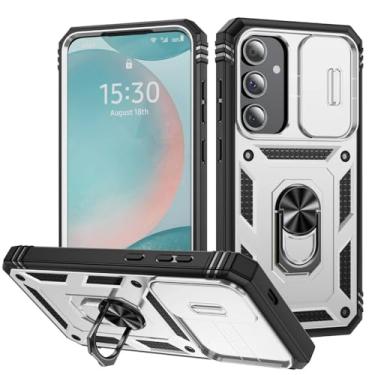 Imagem de Capa para Samsung Galaxy S24 S23 S22 FE Ultra Plus A55 A35 A15 Slider Camera Protect 360 Proteção total Capa de suporte, branca, para Samsung S22 Ultra