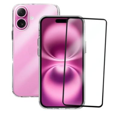 Imagem de Kit Proteção Compatível iPhone 16, Capinha Clear Case Space Transparente com Película de Vidro 3D