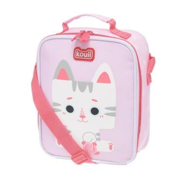 Imagem de Lancheira Térmica Alça Transversal Infantil Bolsa Escolar (Rosa Gato Mia)