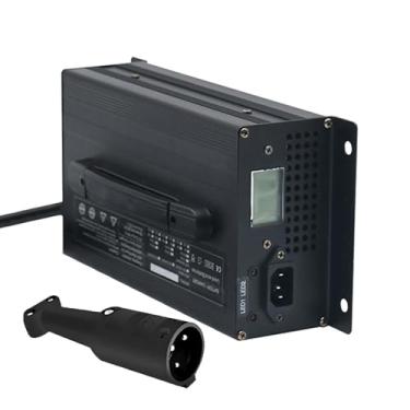 Imagem de Carregador de bateria de carrinho de golfe de 48 volts e 20 amperes para carro de clube Carregador de carrinho de golfe de 1200 W e 48 V com plugue redondo de 3 pinos