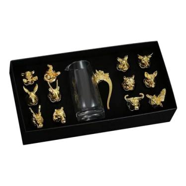 Imagem de YWJLQH Conjunto de Copos de Uísque Estilo Chinês para Presente Casa Jardim Conjunto de Presente de Luxo