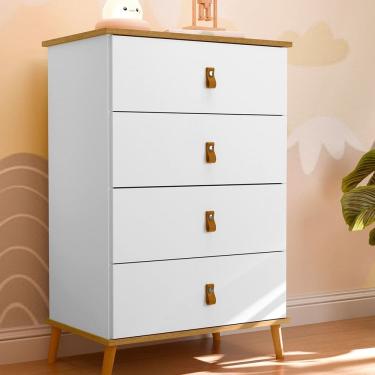 Imagem de Comoda 04 Gav Jujuba 105cm X 725cm X 455cm Branco / Marrom