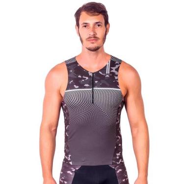 Imagem de Top camisa sem mangas triathlon elite camuflado proteção uv 50+ kauna,
