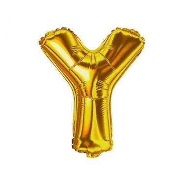 Imagem de Bexiga Balão Metalizado 16 Polegadas 40cm Dourado Letra Y - PB Festas
