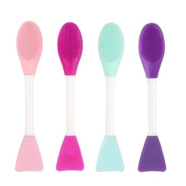 Imagem de Pincel silicone máscara de argila e Esponja Facial Massageadora Manual