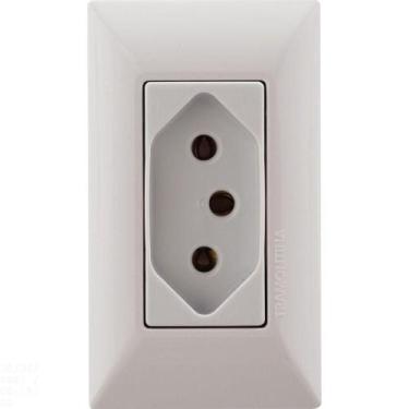 Imagem de Conjunto Para Móvel 1 Tomada 2p+t 10 A Tramontina Aria Branca Tramonti